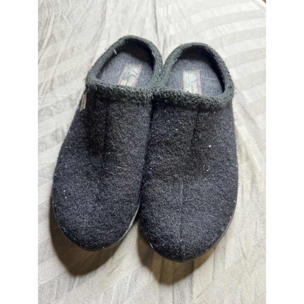 Haflinger Grizzly Wool Clogs Charcoal Gray Slip On Mules Womens 41 EU 10 US